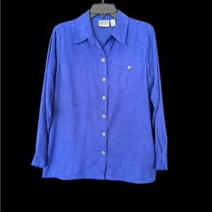 Chico's Royal Blue Faux Suede Shirt